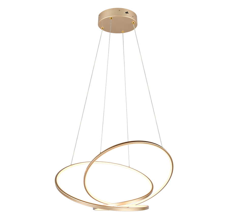 Lampa wisząca DARVIN LED 52W Odcienie bieli 6700lm złota wym: 150 x 84 x 66 cm Trio