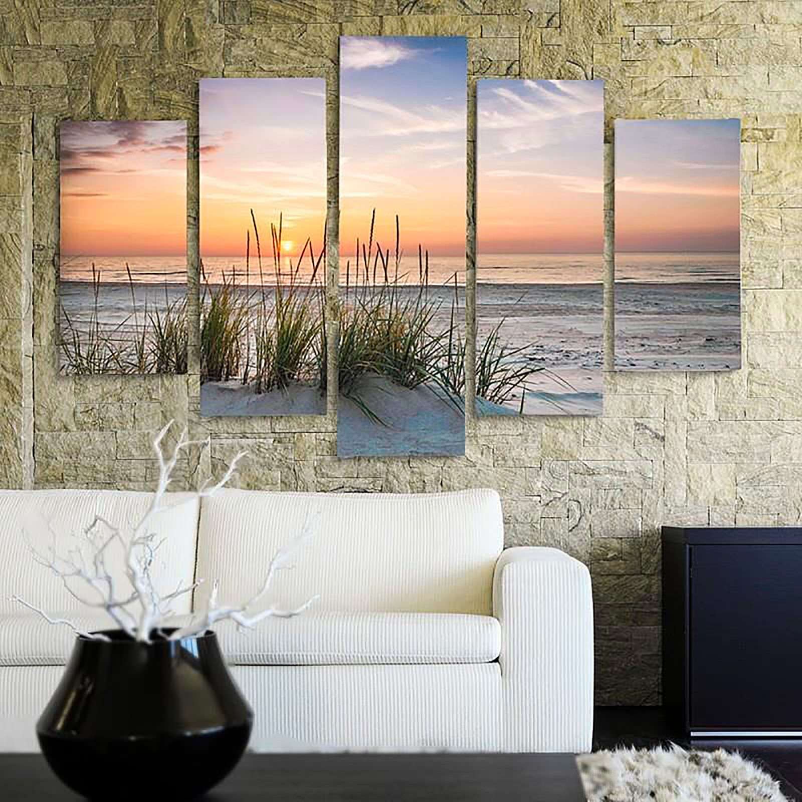 Tableau une herbe sur la plage - 150 x 100 cm - 4