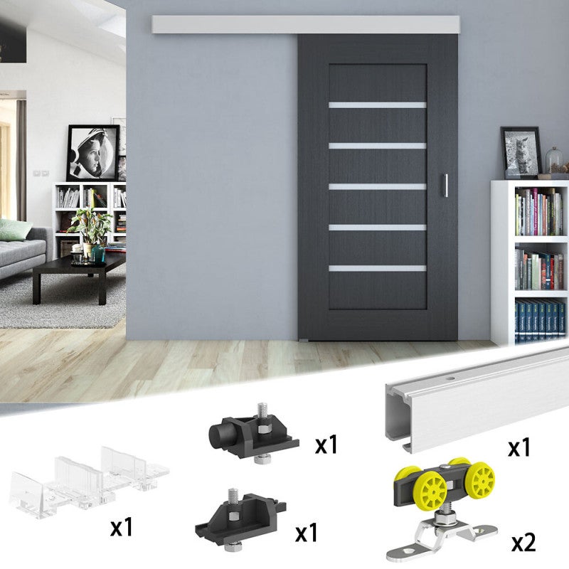 Système coulissant SLID'UP 160 pour 1 porte jusqu'à 750 mm - rail 1,5 m - 60 kg - 2