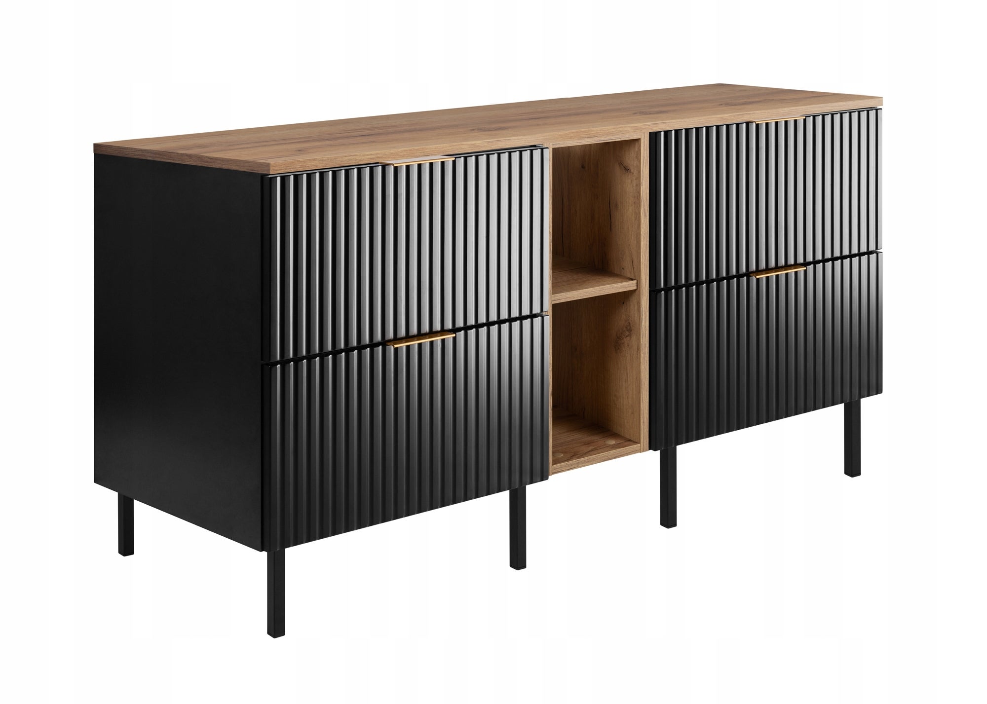 4 un. Pied carré noir pour meuble de salle de bain FURNIDEA en métal h: 20 cm - 4