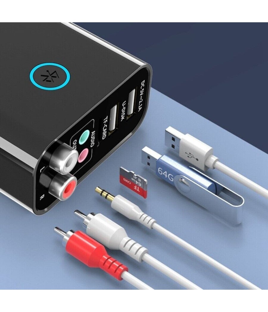 Trade Shop - Adattatore Bluetooh Usb 5.0 Trasmettitore Ricevitore Audio Wireless Aux Rca K16 - - 3