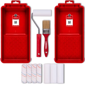 Set Rulli Telescopici Per Pittura Con Asta Da 30-180 Cm – 3 Rulli, Portarullo E Spazzola Per Soffitti E Pareti Alte
