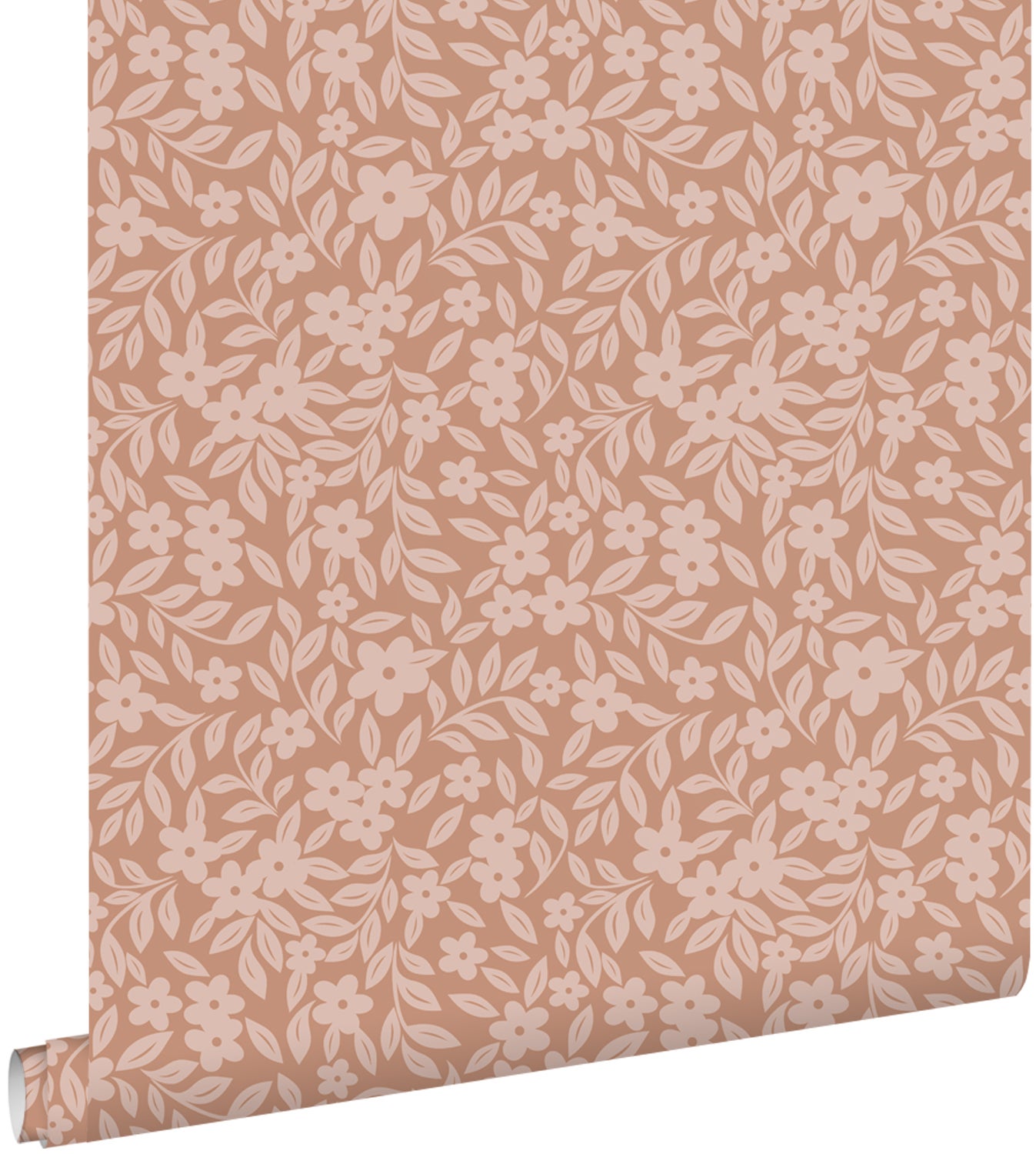 Tapeta kwiaty terakoty różowej - 50 x 900 cm - ESTAHOME