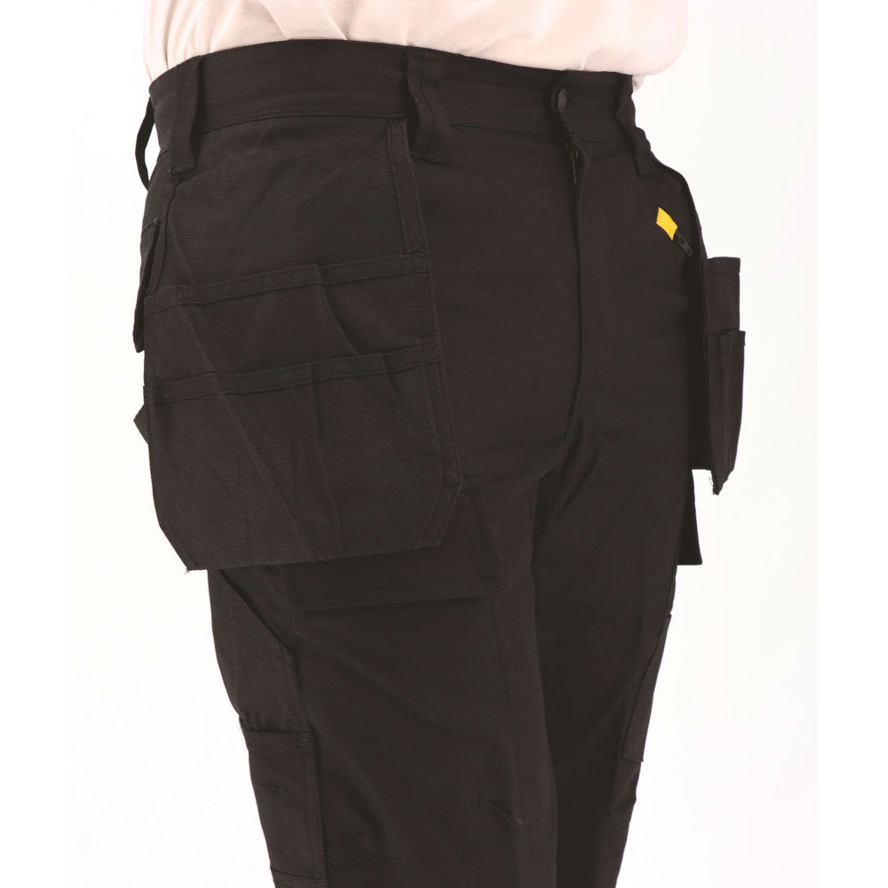 Pantalon de travail avec poches genouillères stretch imperméable Caterpillar TRADE HOLISTER Noir 44 - 5