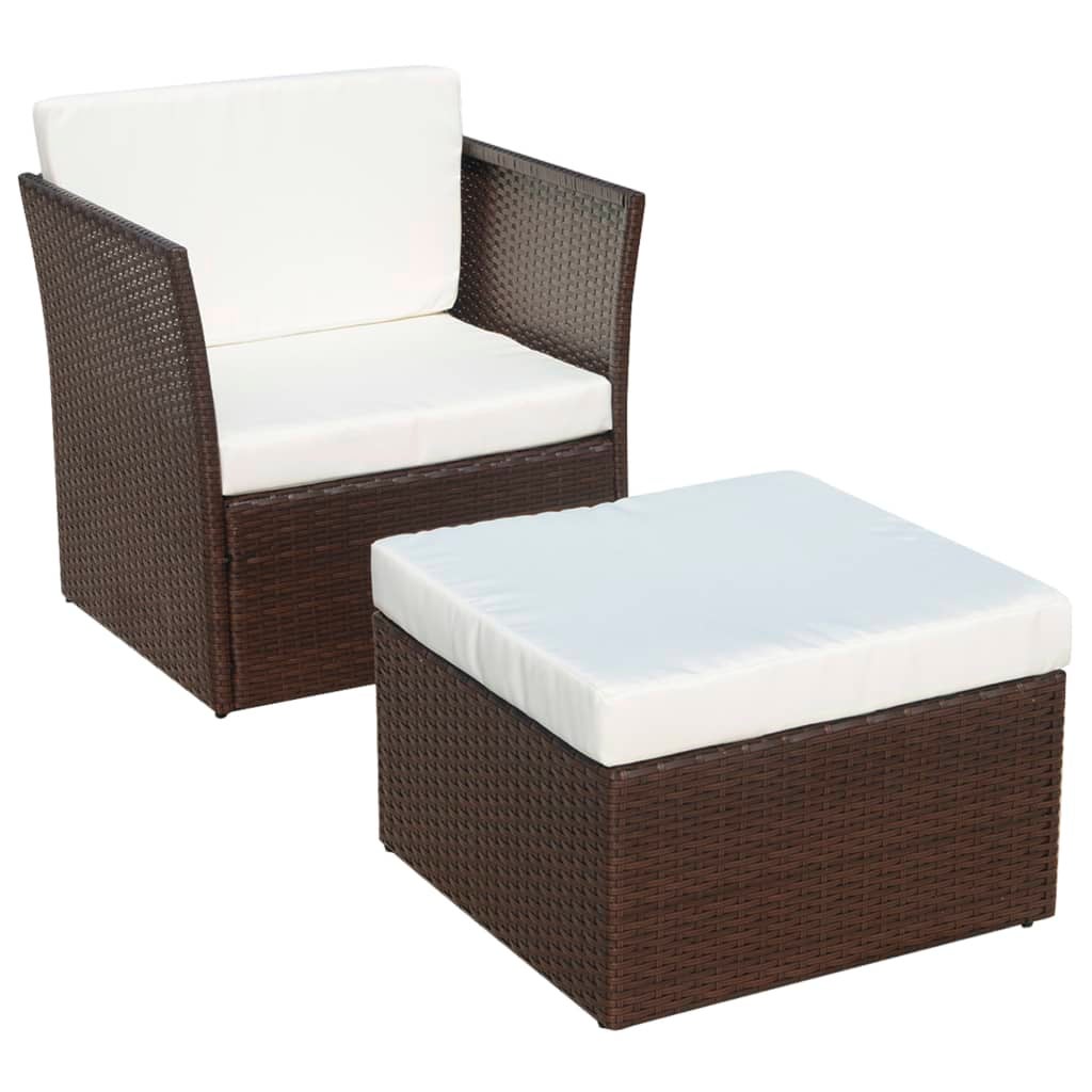 Tabouret Pliable Résine Tressée Gris Leepesx – Siège Jardin Extérieur, Terrasse, Balcon, Repose-Pieds, Léger Et Résistant Aux Intempéries