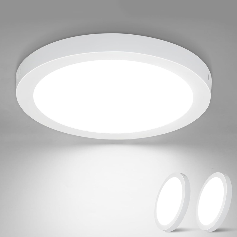 Plafonnier LED Carré 30x30cm IP44 - 24W Blanc Neutre 4000K - Salle De Bain, Cuisine, Couloir