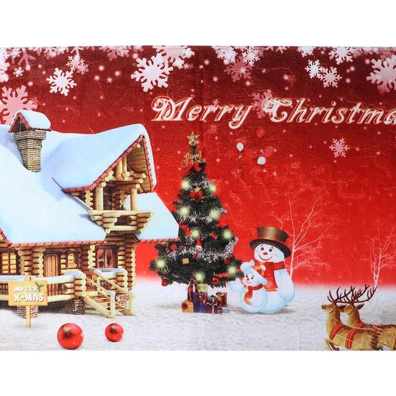 Wycieraczka, miękka flanelowa mata podłogowa ze wzorem świątecznym i antypoślizgowym spodem, idealna do dekoracji domu, biura lub kuchni