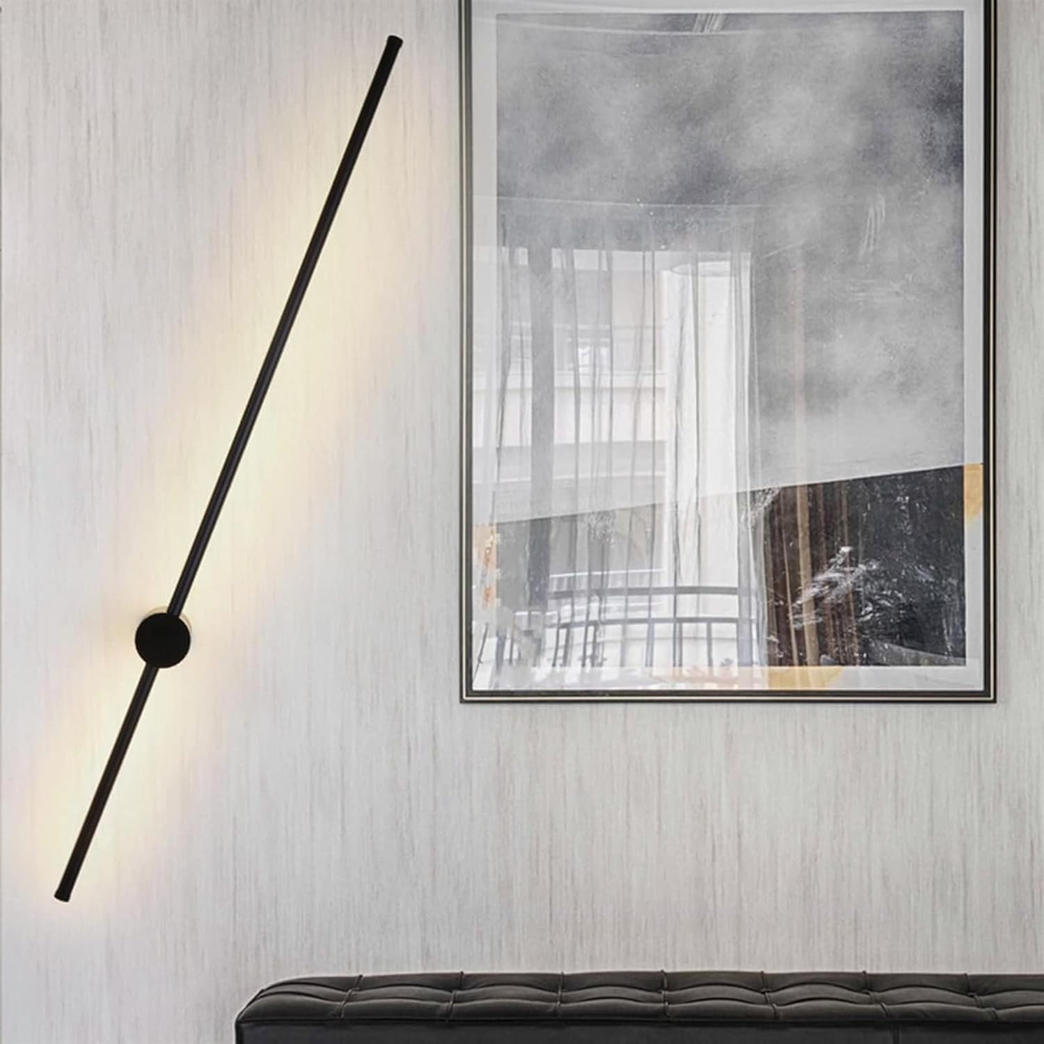 Kinkiet LED 60 cm, obrotowy lampka nocna 350°, dekoracyjne oświetlenie wewnętrzne, 3 regulowane temperatury barwowe, czarny - 8