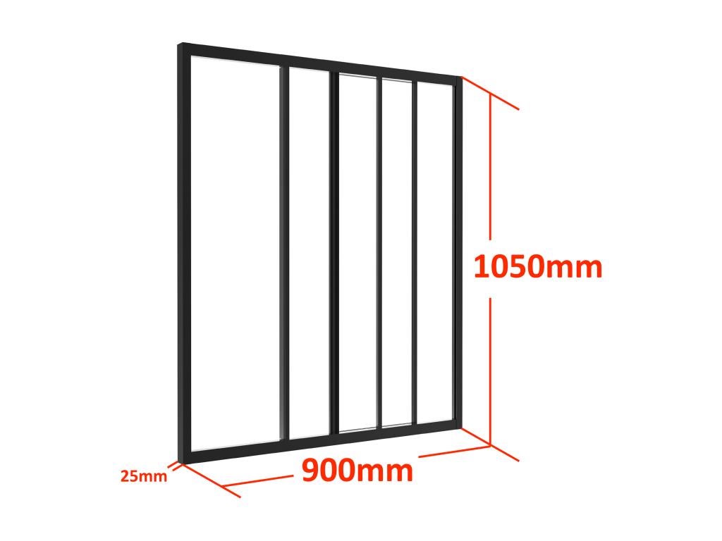 Verrière coulissante en aluminium thermolaqué noir 90 x 105 cm (L x H) – RAVENA - 4