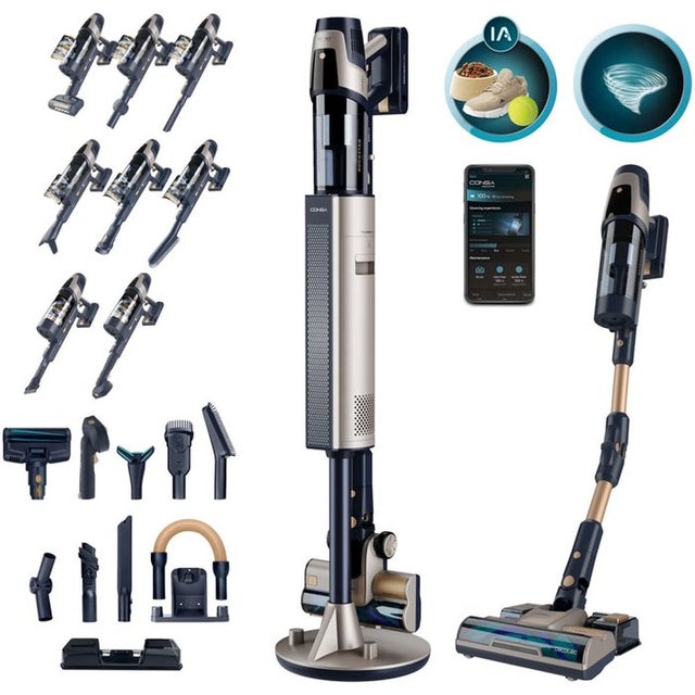 Aspirador escoba Cecotec RZ90 AI AquaPet Flex Connected 850W sin cable negro
