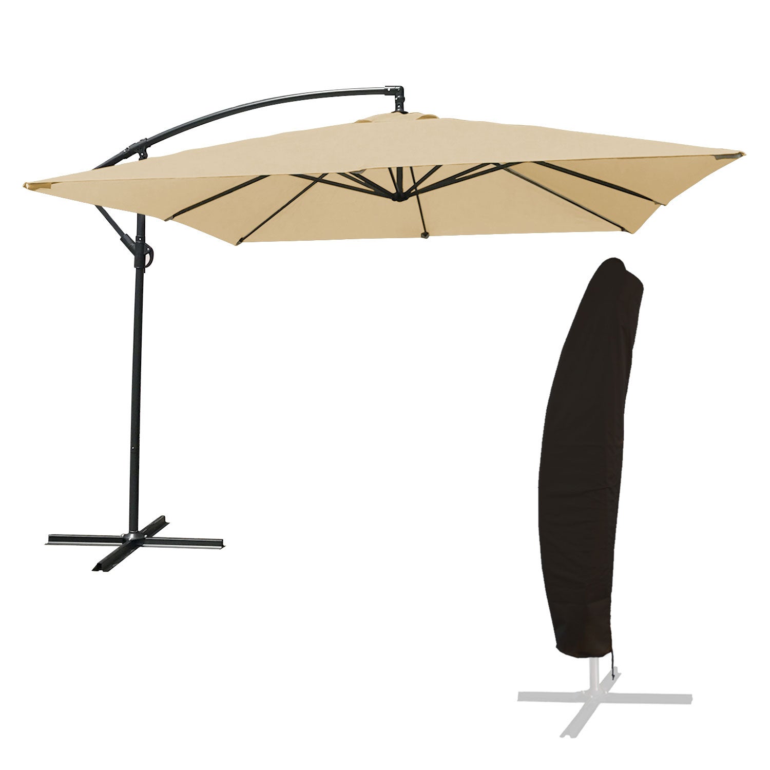 Parasol kwadratowy Offset MOLOKAI 2,7x2,7m beżowy + pokrowiec