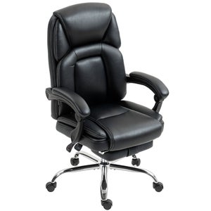 Sedia Da Ufficio Girevole In Pelle PU HOMCOM - Poltrona Ergonomica Scrivania Con Braccioli E Altezza Regolabile - Marrone Scuro