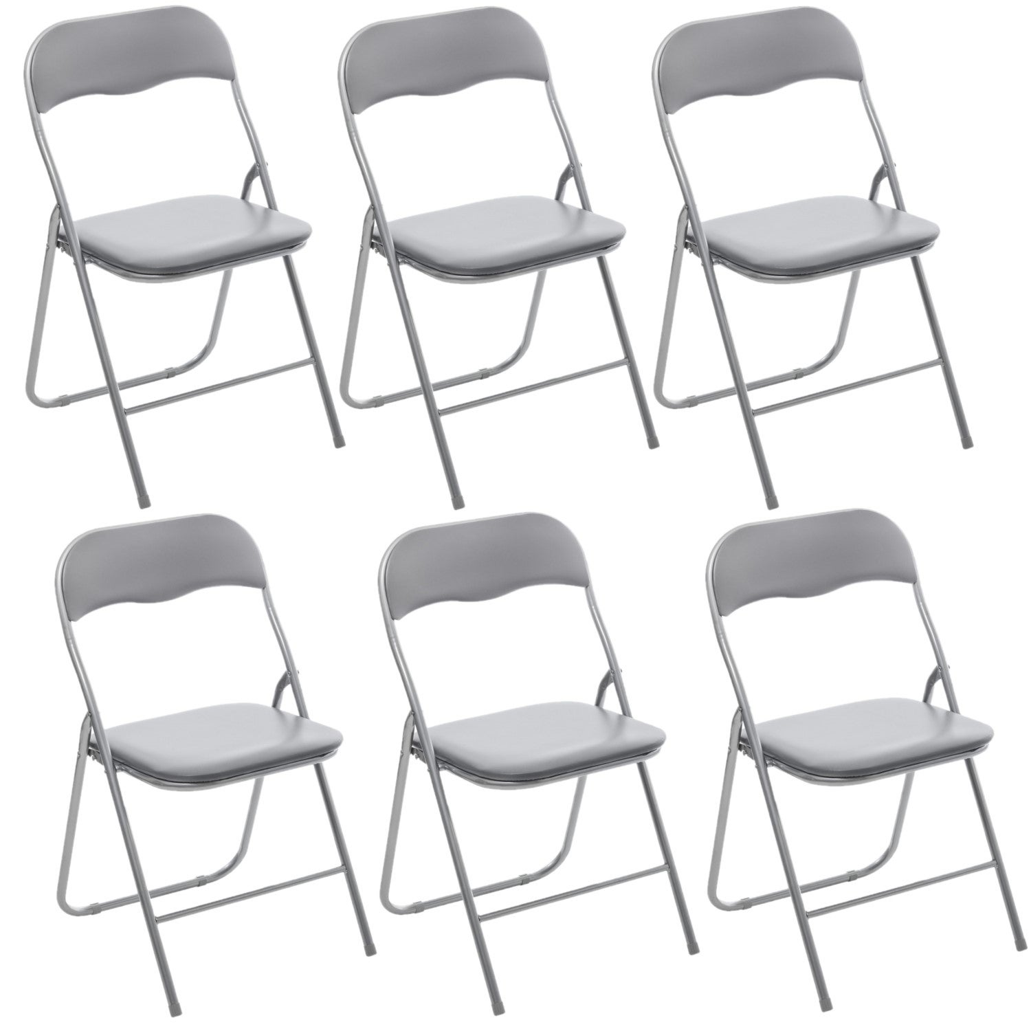 Lot de 6 Chaises pliantes en PVC - Gris | Leroy Merlin