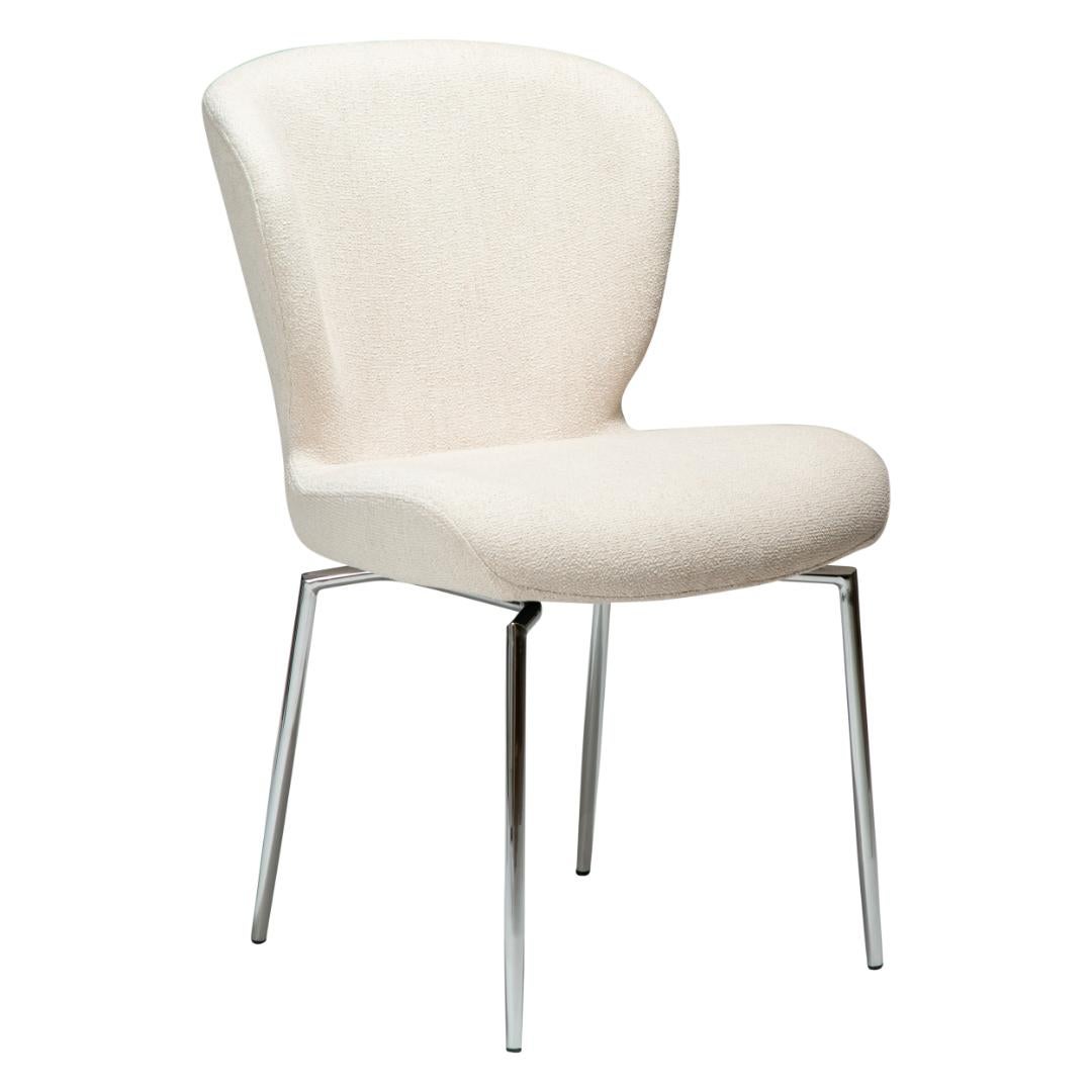 Glory Dan-Form krzesło stołowe nogi obrotowe bouclé beżowy.