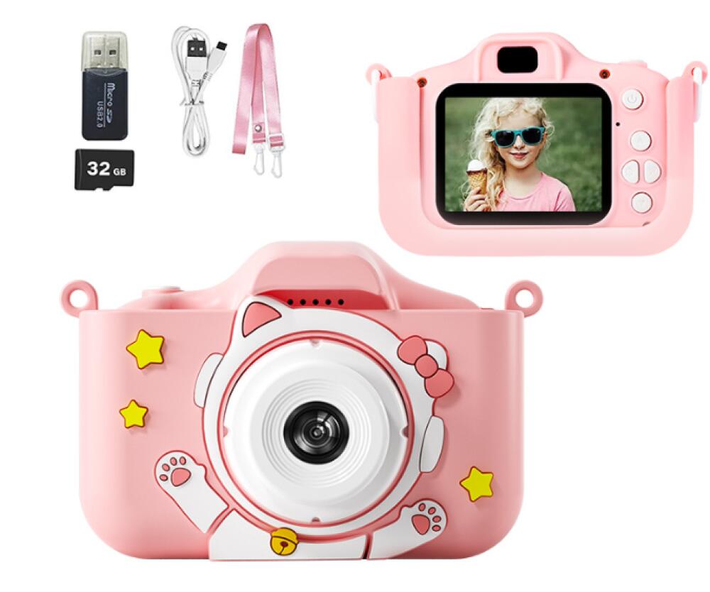 Appareil Photo Enfant 48MP + Vidéo 1080p – 2,0 Pouces, Coque Silicone, Carte 32Go, Jeux Et Filtres Inclus – Cadeau 3-10 Ans