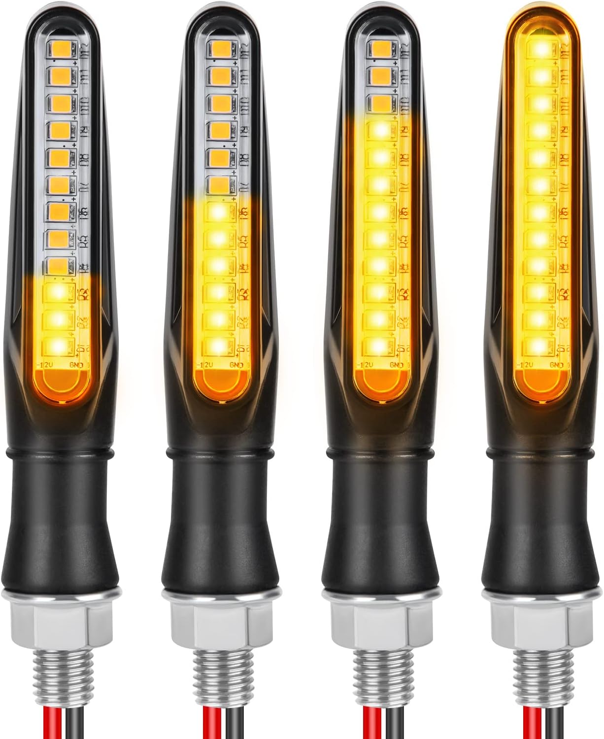 SZT Kierunkowskazy Motocyklowe Płynne Kierunkowskazy Światła Kierunkowskazów Motocyklowych LED Uniwersalne Wodoodporne do Skuterów Quad Cruiser