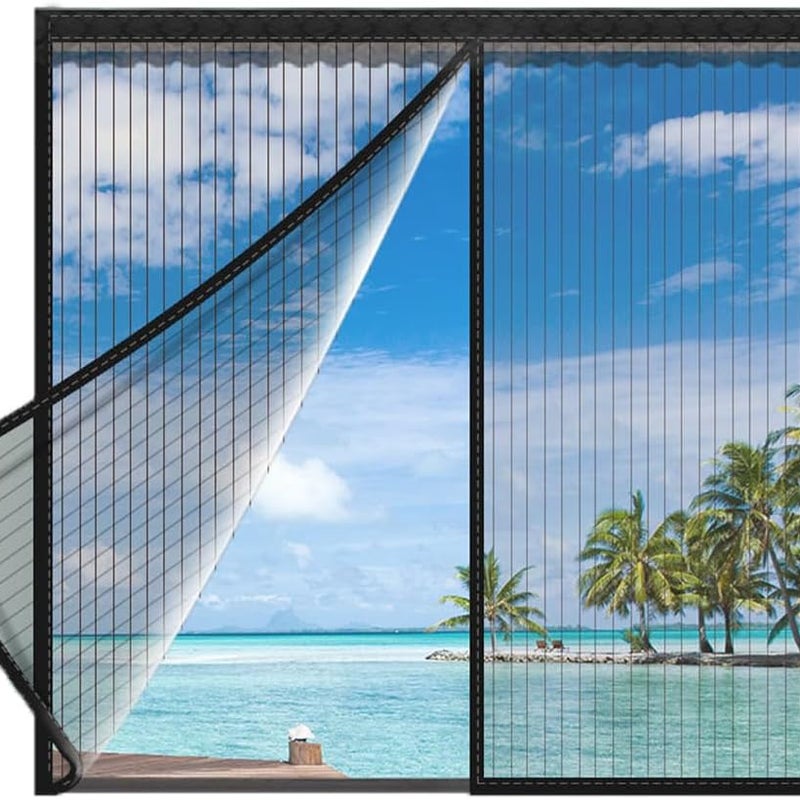 Magnetyczna moskitiera okienna na wymiar, mocne magnesy, automatyczne zamykanie od góry do dołu, zajmuje mało miejsca, zdejmowana, łatwa w montażu