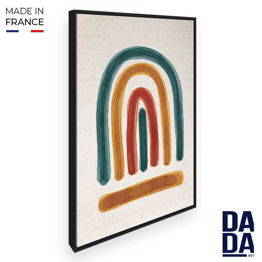 Tableau Sur Toile - Art Abstrait Arc-en-Ciel - Impression Giclée Unique - Encadré Prêt à Accrocher