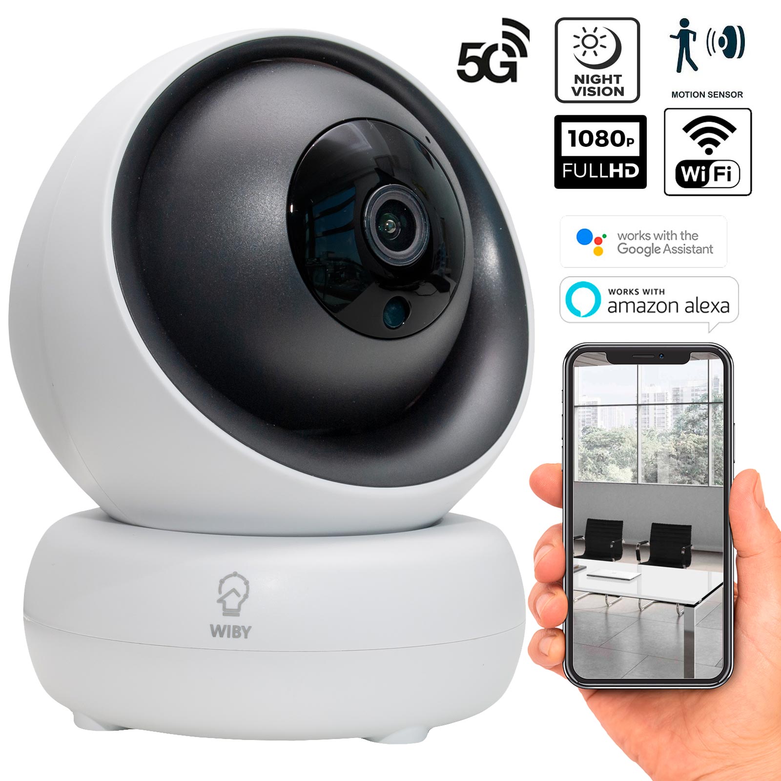Planetitaly Telecamera IP Motorizzata Esterna IP65 - 12 LED Visione Notturna 50m - SMART WiFi Compatibile Alexa - Controllo Remoto