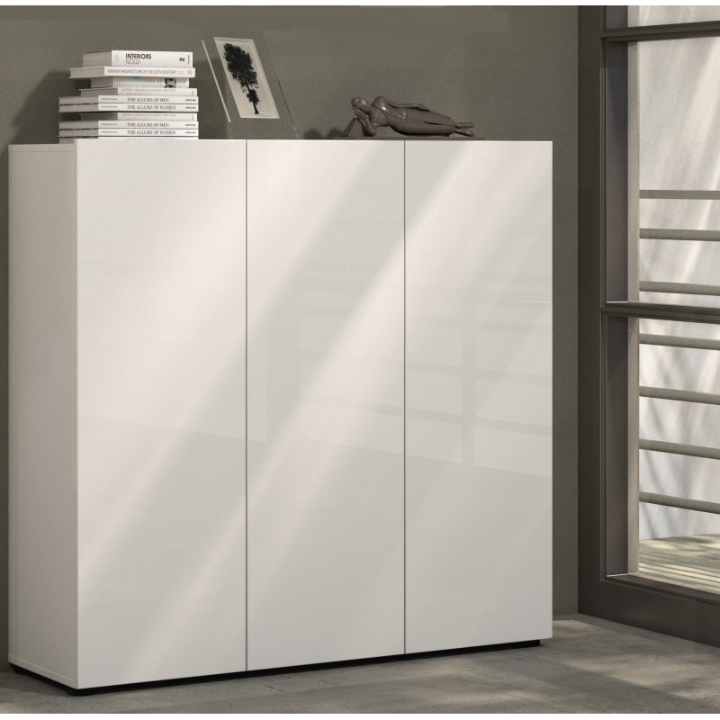 en.casa] Scarpiera Salvaspazio con 3+1 Contenitori Ribaltabili Portascarpe in Metallo Mobile per Ingresso Giardino Spogliatoio - Bianco