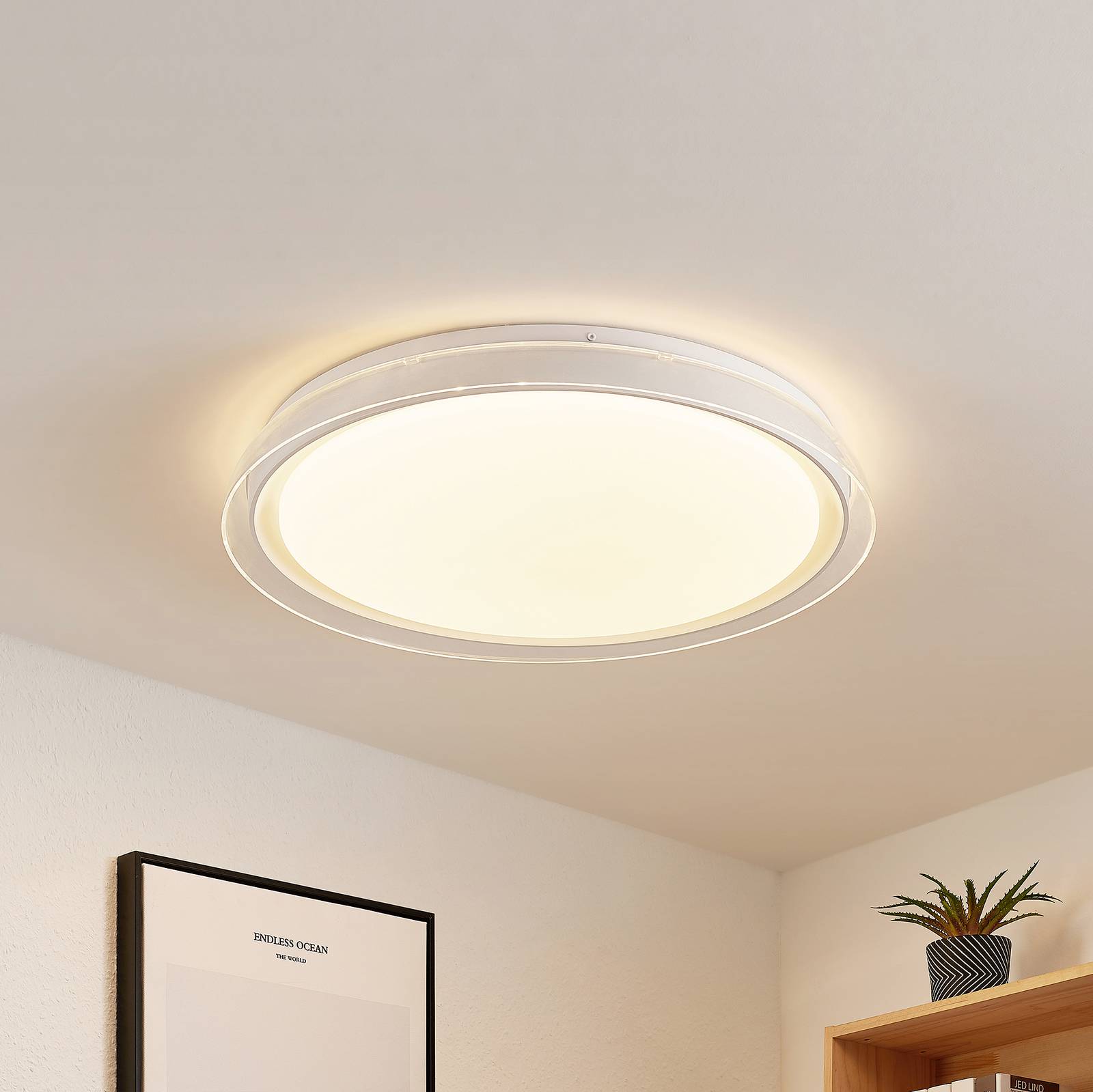 Comely Plafoniera LED A Soffitto 35W Dimmerabile: Design Geometrico Con Telecomando E Luce Notturna - 3