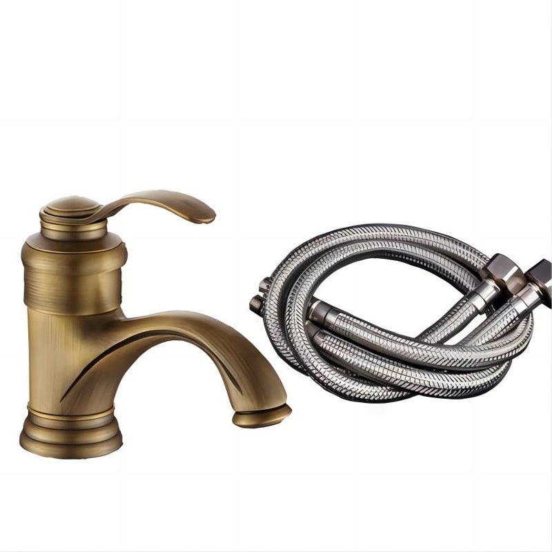 Kran umywalkowy w stylu europejskim, zimna woda, dekoracja z brązu, czajnik retro, farba w sprayu, woda do mycia rąk