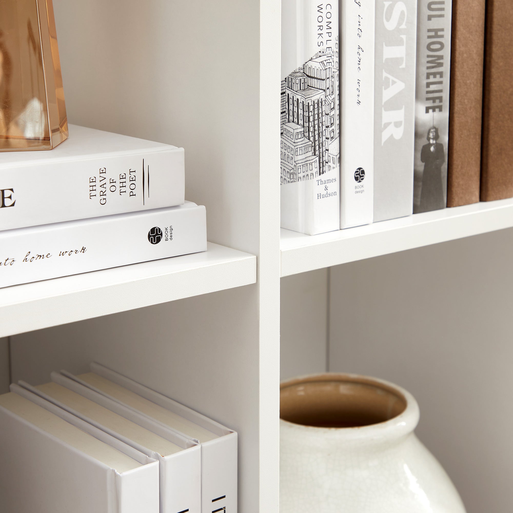 Bibliothèque, Étagère, Meuble de Rangement avec 6 Compartiments, Étagère sur Pied, Bibliothèque Cubique, pour Salon, Bureau, Salle à Manger, Blanc - 7