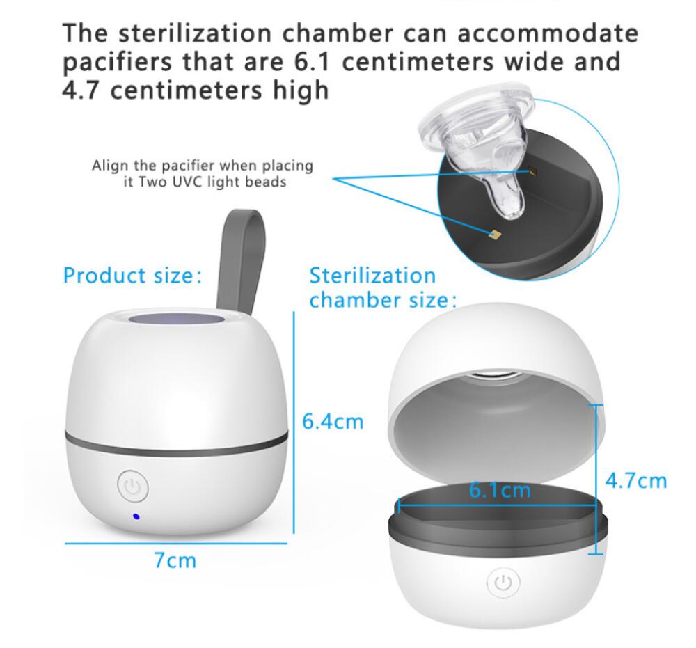 Stérilisateur UV Portable Amélioré, Stérilisateur Portable pour Tétines, Stérilisation à 99,99% en 3 Minutes, Autonomie de 270 Minutes, Désinfecteur d - 2