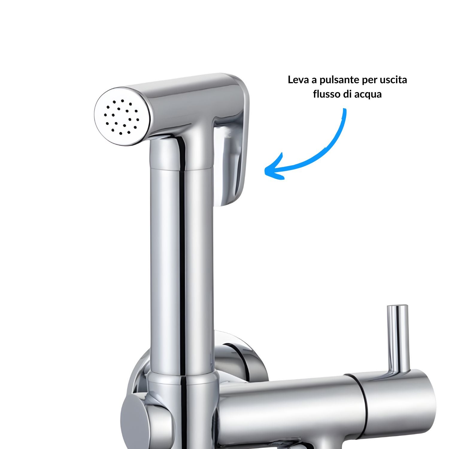 Idroscopino wc doccetta ottone portatile shutoff monogetto con leva ogomondo kit *** finitura- : cromato tondo - 4