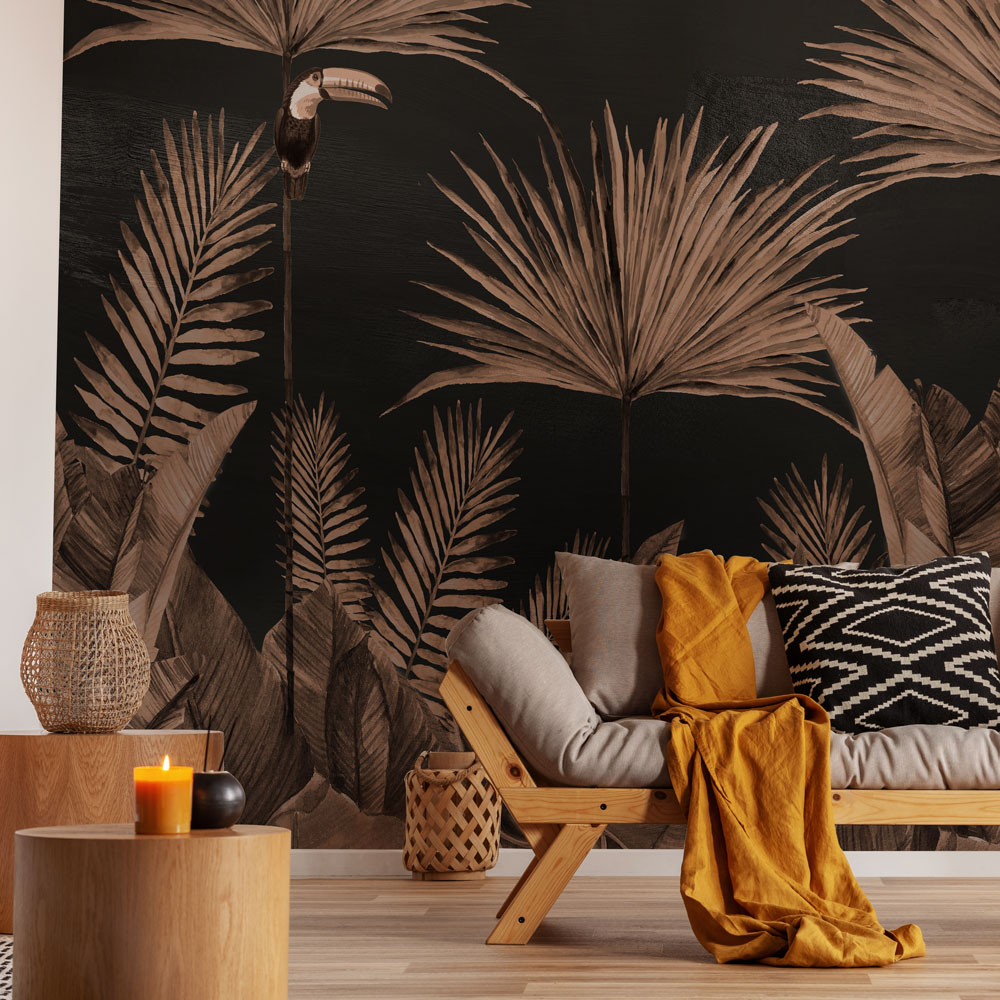 Mural vinílico autoadhesivo,texturizado, impermeable y con tintas ecológicas tropico black 321x260