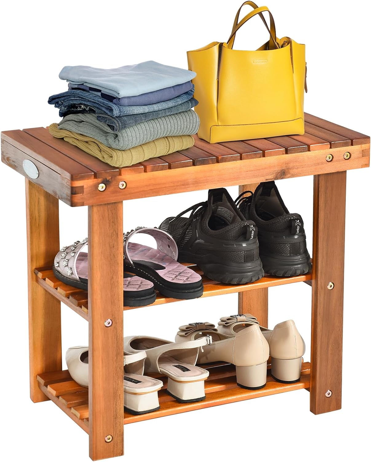 ZDMZR Tabouret à Chaussures For Entrée, Meuble A Chaussure, Banc à Chaussures, Étagère à Chaussures Avec Housses, Rangement For Meuble à Chaussures (Color : A, Size : 55cm/22in