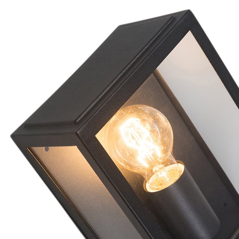 Qazqa rustique applique murale extérieure, lampe murale pour jardin - Rotterdam - noir, max. 60w, e27, 16cm, IP44, rectangulaire - 5