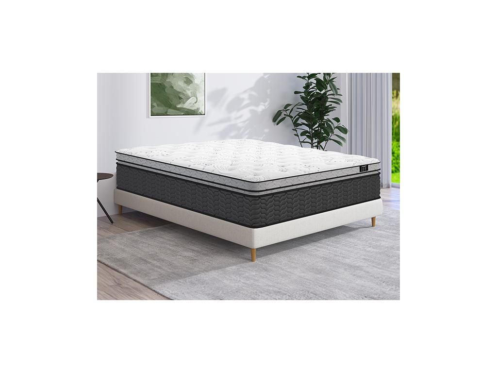 Matelas 140 x 190 cm ressorts ensachés et surmatelas intégré ép 30cm