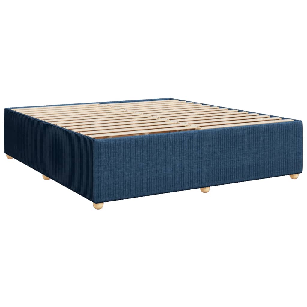 Maison Exclusive - Sommier à lattes de lit avec matelas Bleu 180x200 cm Tissu - 8