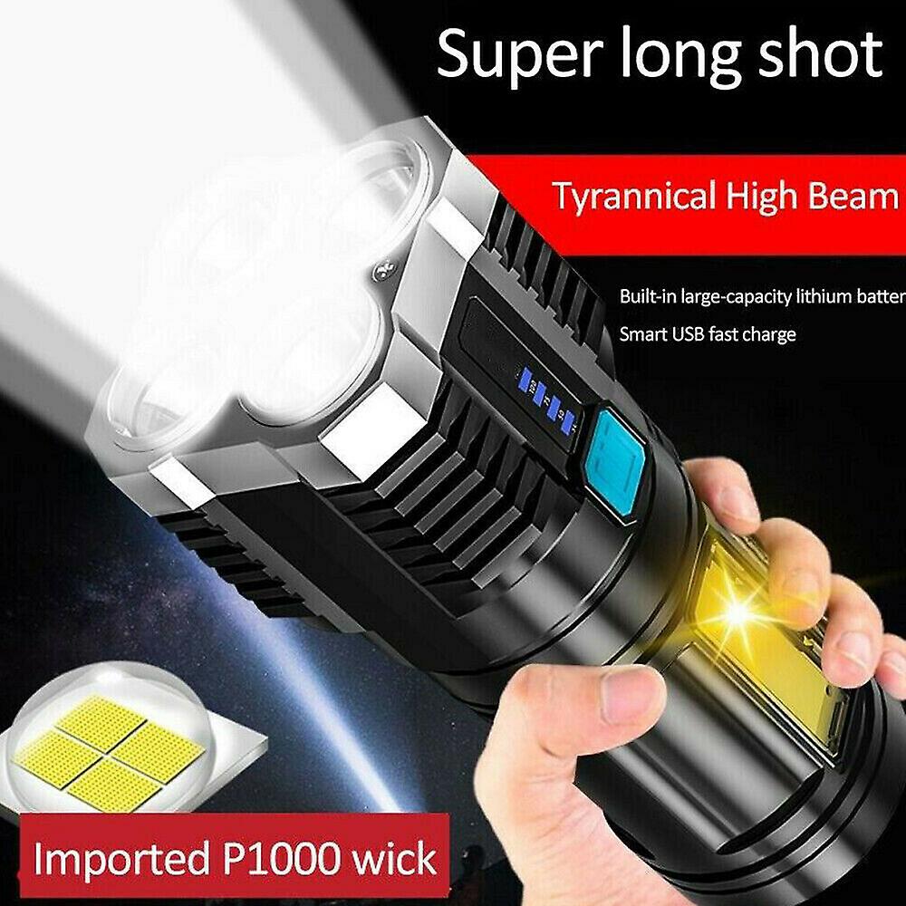 Torcia Tattica LED Ricaricabile 15/30W, Super Luminosa Con Zoom E UV, Impermeabile – Batteria Inclusa