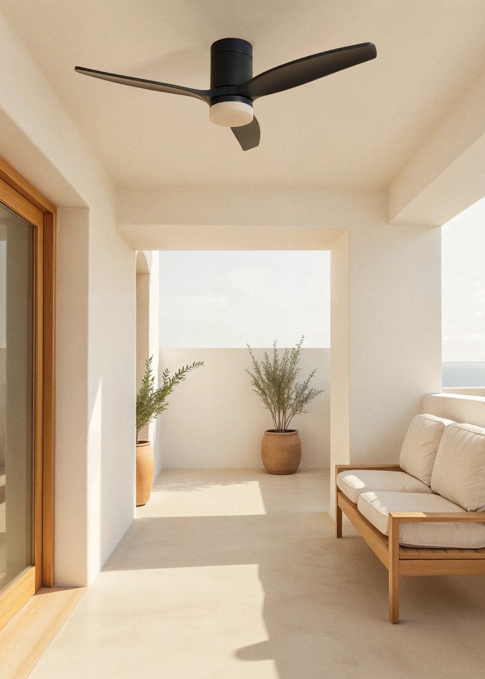 CREATE - WIND CALM M - Ventilateur de plafond silencieux 40W avec pales techniques en ABS Ø132cm avec eclaraige sans wifi - 5