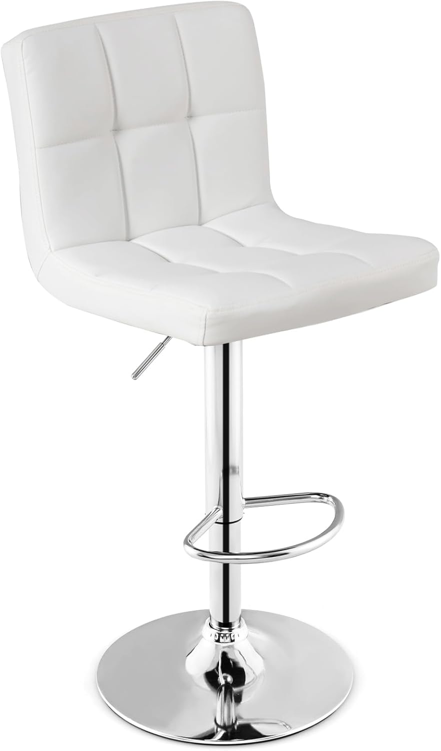COSTWAY Lot De 2 Tabourets De Bar Extérieur - Tissu Beige, Cadre Métal, Accoudoirs, Repose-pieds - 76x62x130 Cm, Max 150 Kg - 5