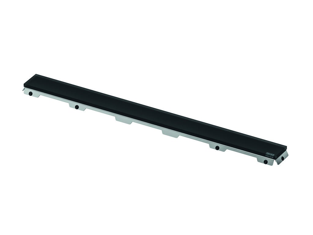 Tecedrainline tapa de cristal, para canal de ducha, negro satinado, 600794, versión: longitud nominal: 700 mm