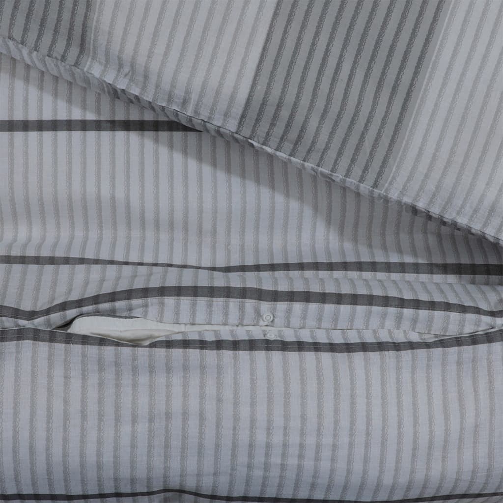 Completo copripiumino in cotone grigio 200x200 cm - 4