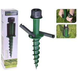 Royal Gardineer tassello per ombrellone da giardino: Set di 2 supporti per ombrelloni in acciaio universali con picchetto da terra, fino a 66mm (ombrello con supporto da terra