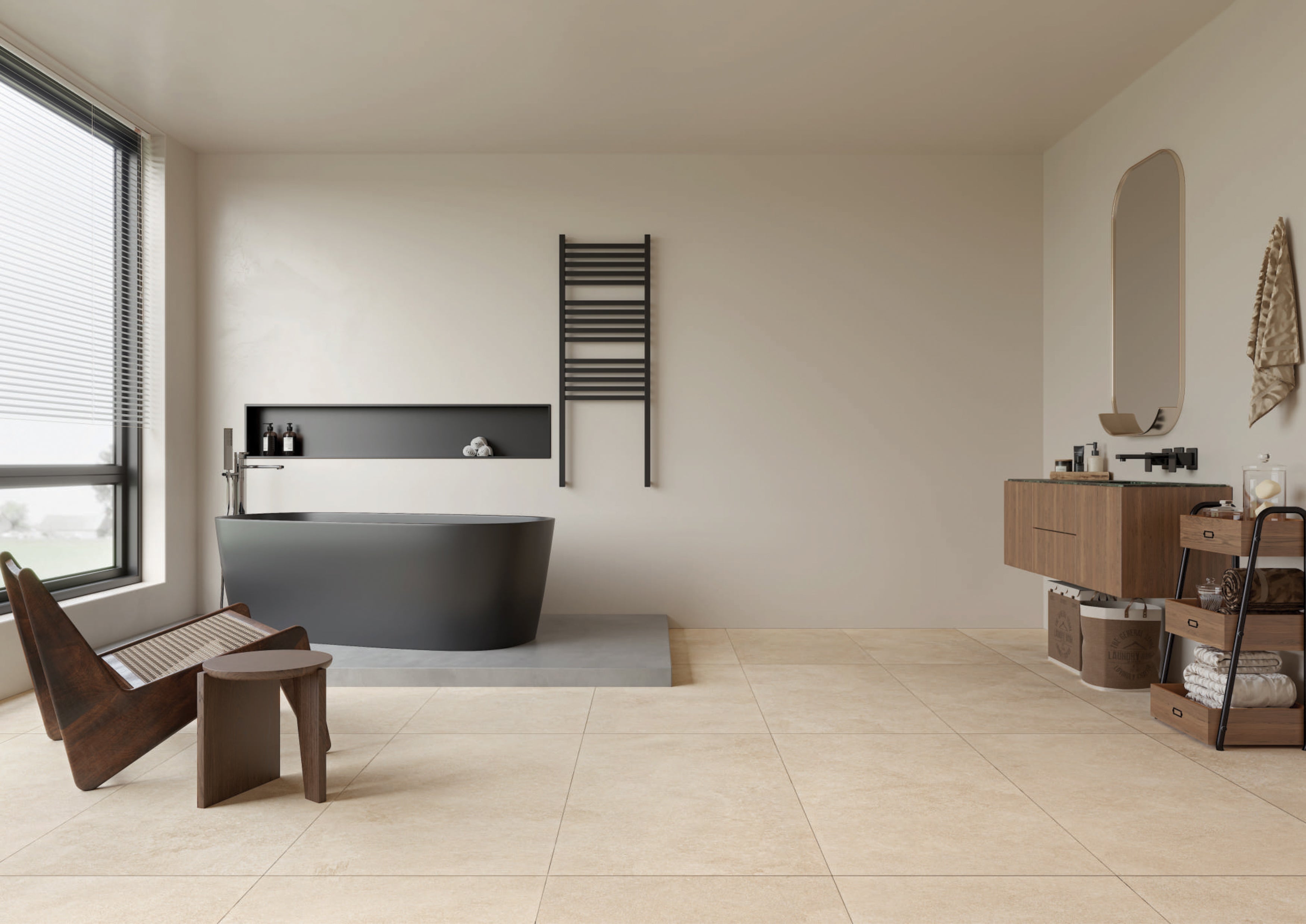 Carrelage sol / mur effet pierre beige GRIPPON SAND l.60 x L.120 cm Mat LIMCARO - 2