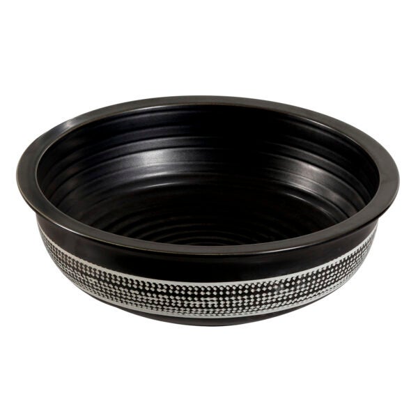 Umywalka nablatoea KR-354 czarna z dekorem KERRA