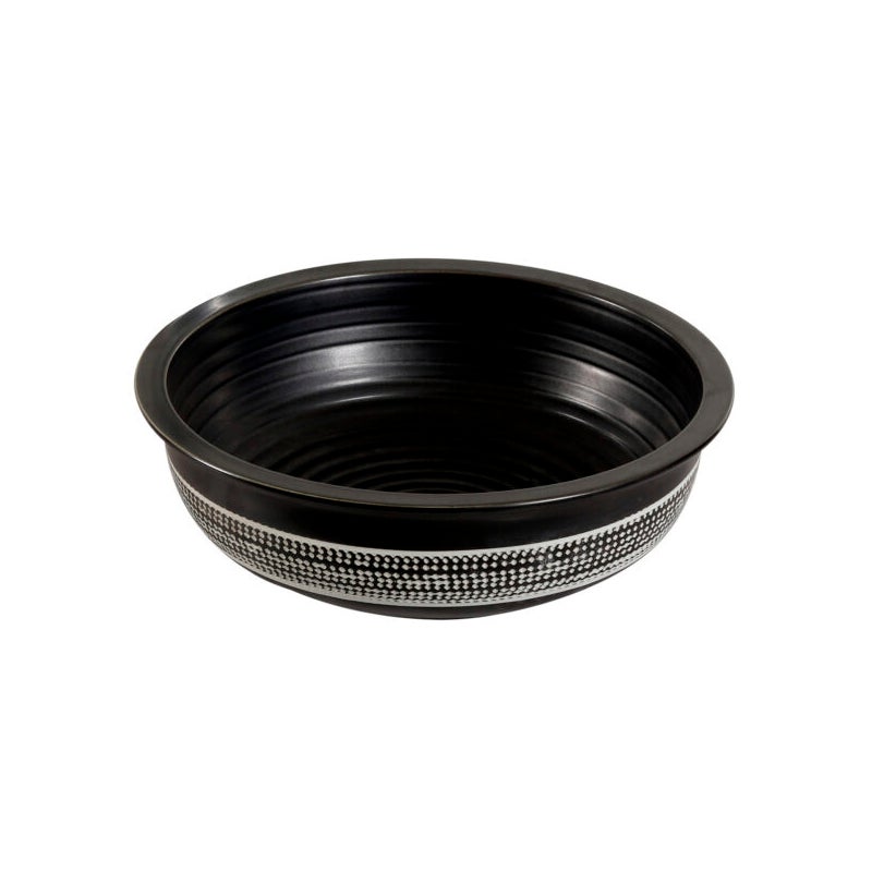 Umywalka nablatoea KR-354 czarna z dekorem KERRA