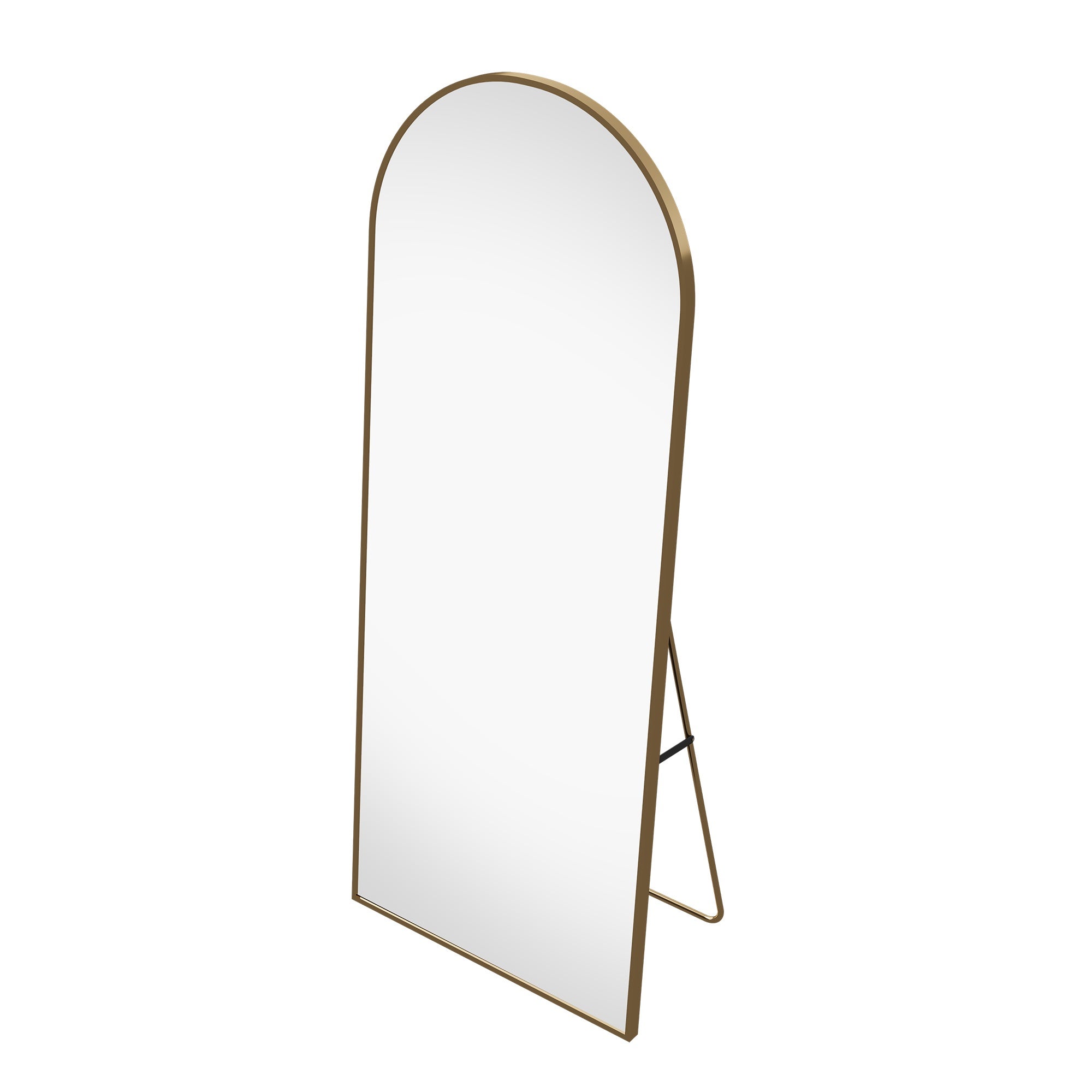 Miroir sur pied Arqué Doré - 164x54cm - Miroir Psyché Mural ou Autoportant avec Cadre en Alliage d'Aluminium et Verre Trempé - 5