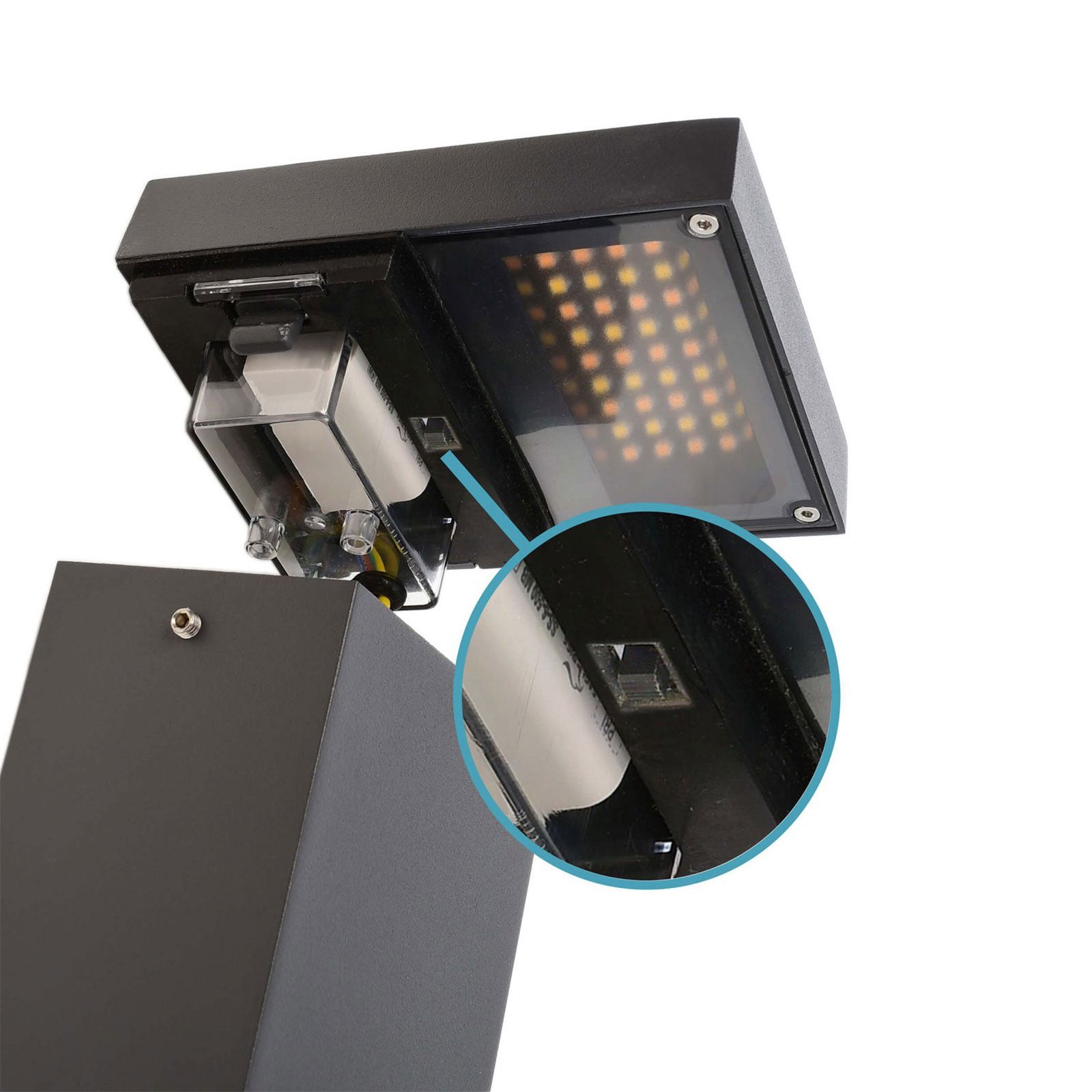 LERNA 1000 Lampadaire colonne électrique multiprise LED 7W CCT 3000K 4000K IP65 2 prises éclairage de jardin garage 230V 100cm - 4