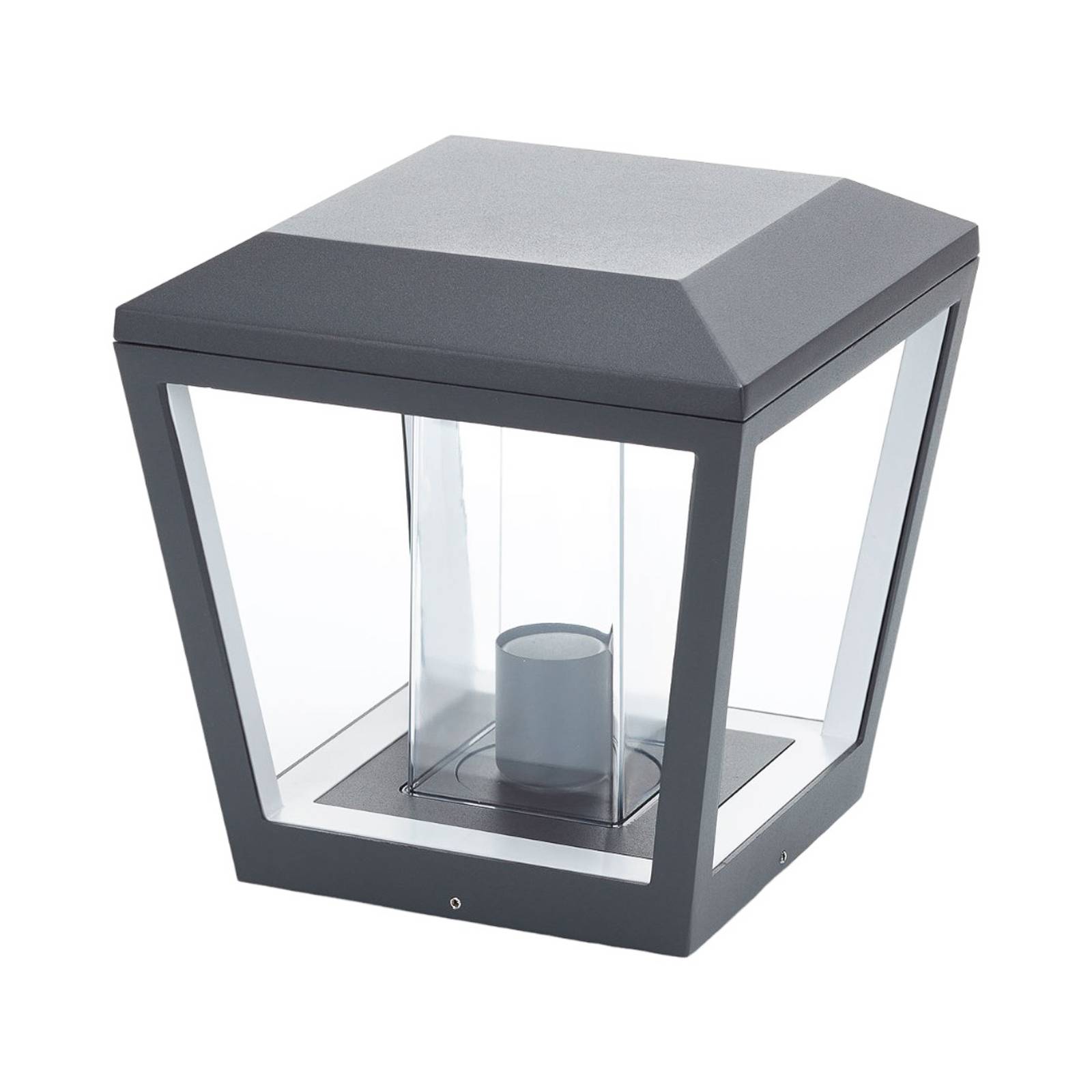 Lucande dunia baliza, gris oscuro, aluminio, iluminación de senderos, baliza, iluminación de senderos, farola