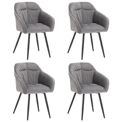 Puluomis Lot de 6 chaises de salle à manger en velours, robustes