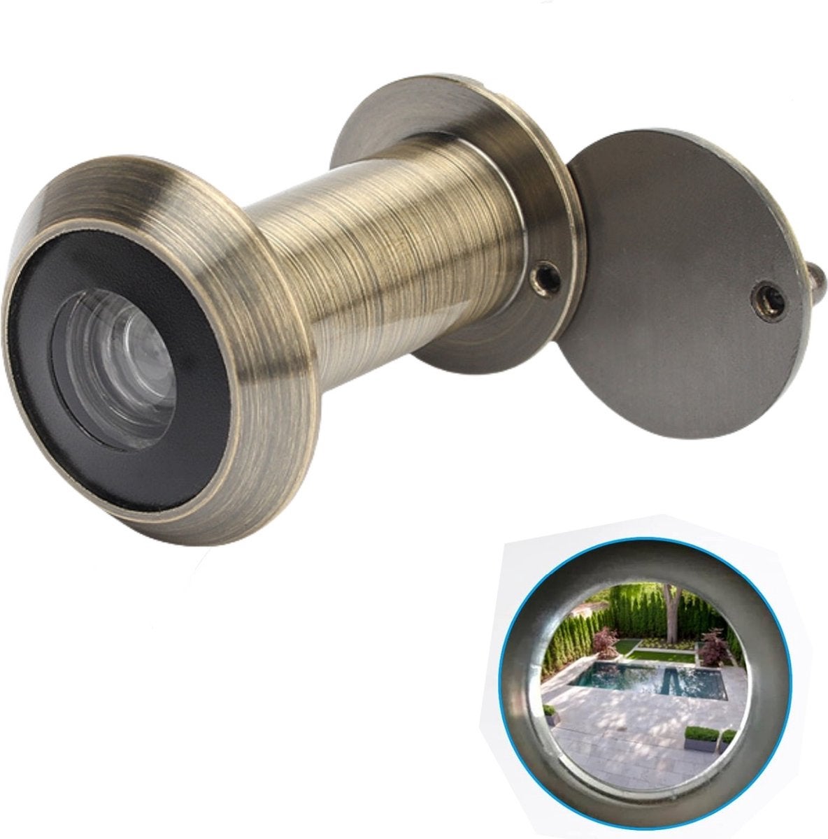 bucată, vizor de 200 de grade, diametrul tubului de 16 mm, vizor mare pentru ușă de intrare cu capac robust pentru intimitate
