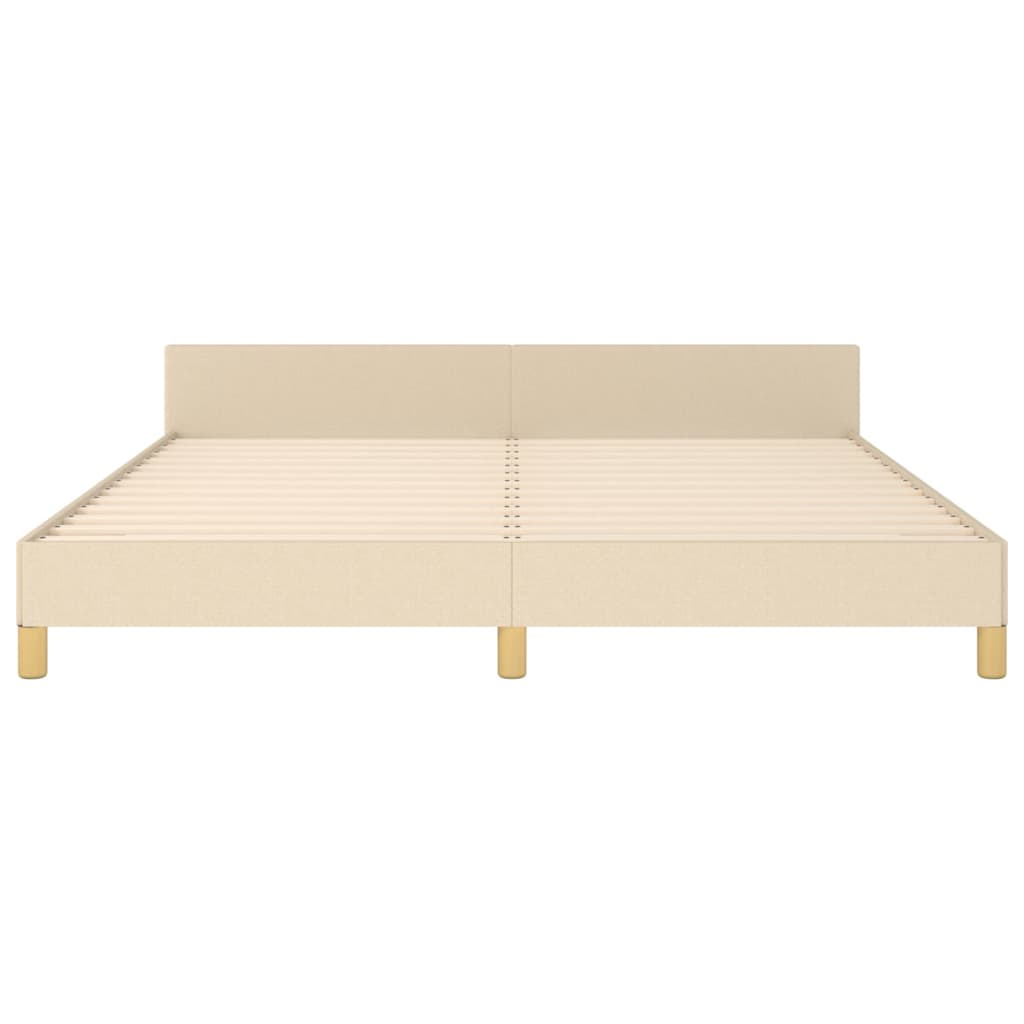 Cadre de lit sans matelas crème 180 x 200 cm en tissu - 6