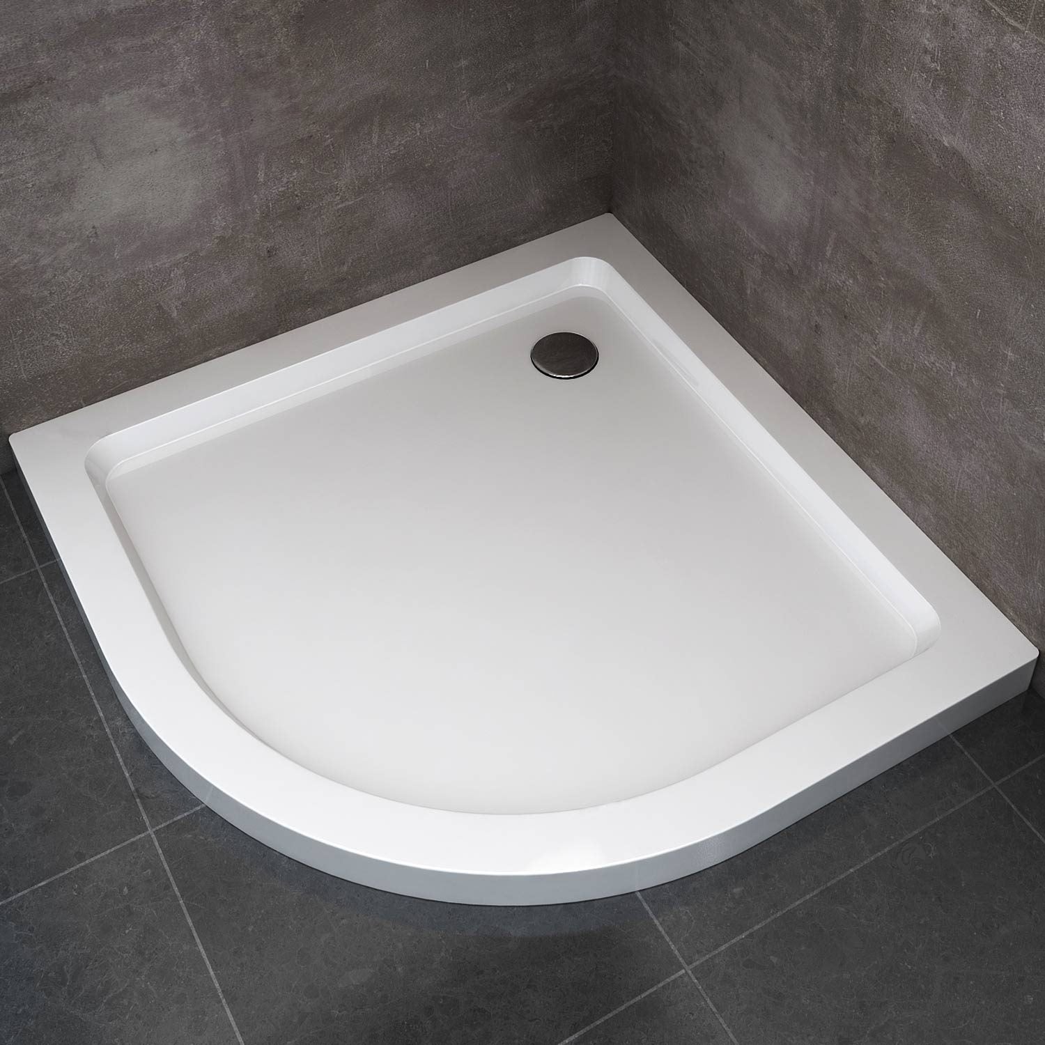 GRG Duschwanne Selene – 70x160x5 Cm, Rechteckig Aus Verstärktem ABS – Inkl. Ablaufgarnitur